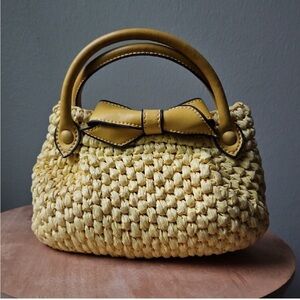 Vintage Koret Rafia Woven Top Handle Bag